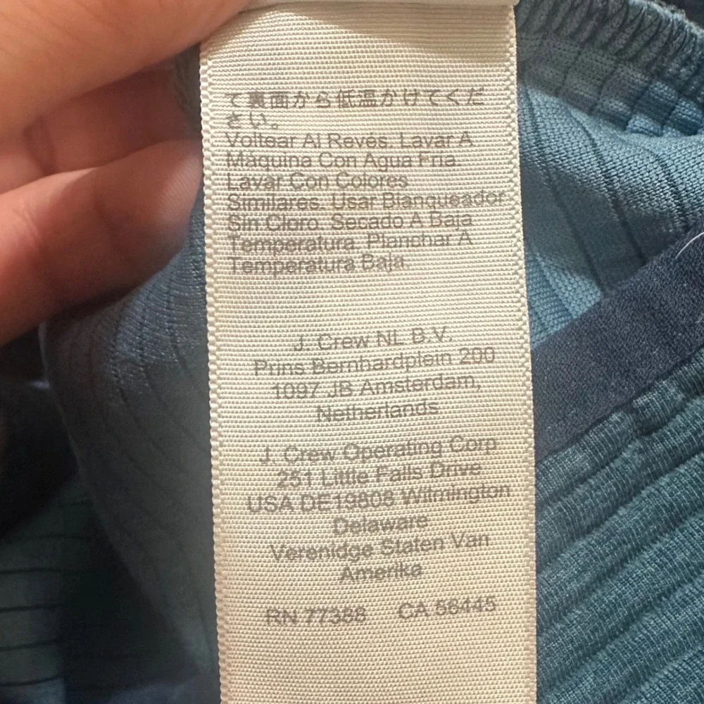 J. CREW | Men's Authentic‎ Teal Fleece 1/4 Snap Textured Ribbed Pullover, Size L